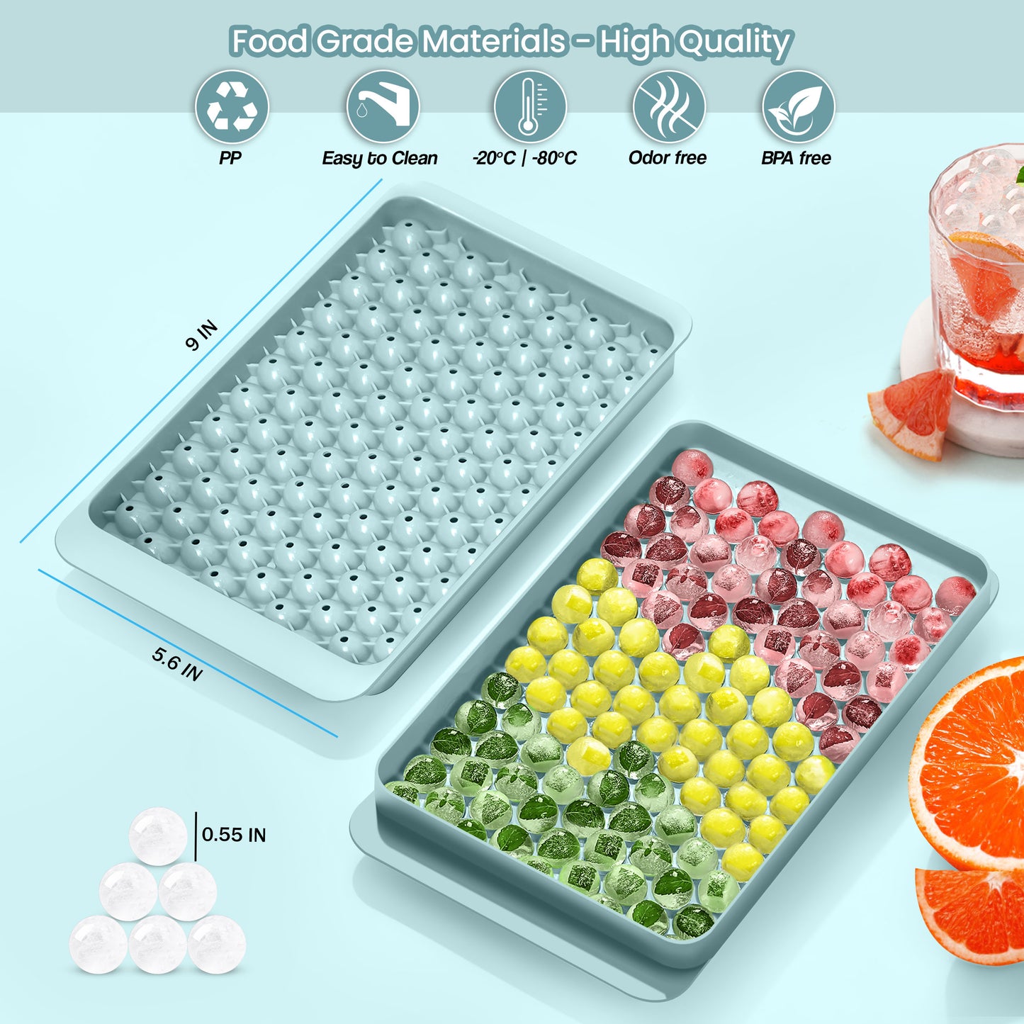 Ice Round Cube Tray 104 Grid